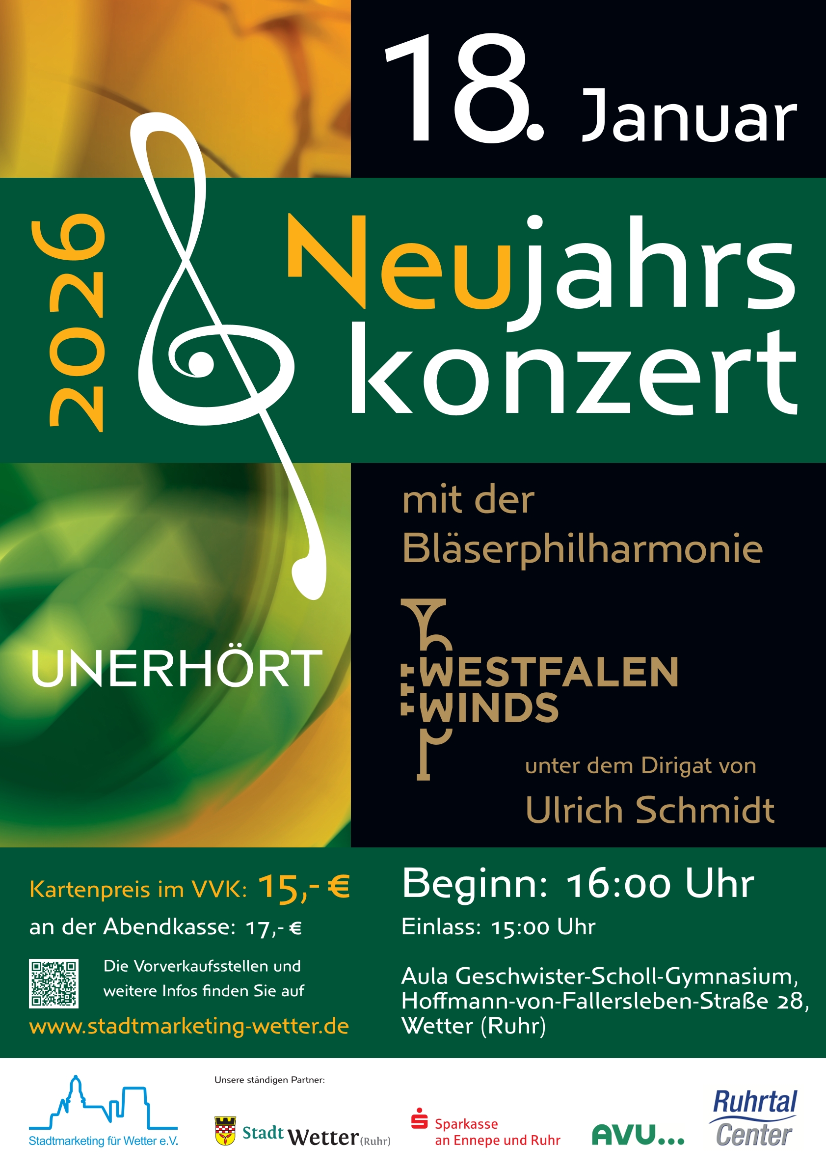 Neujahrskonzert mit Bläserphilharmonie Westfalen Winds