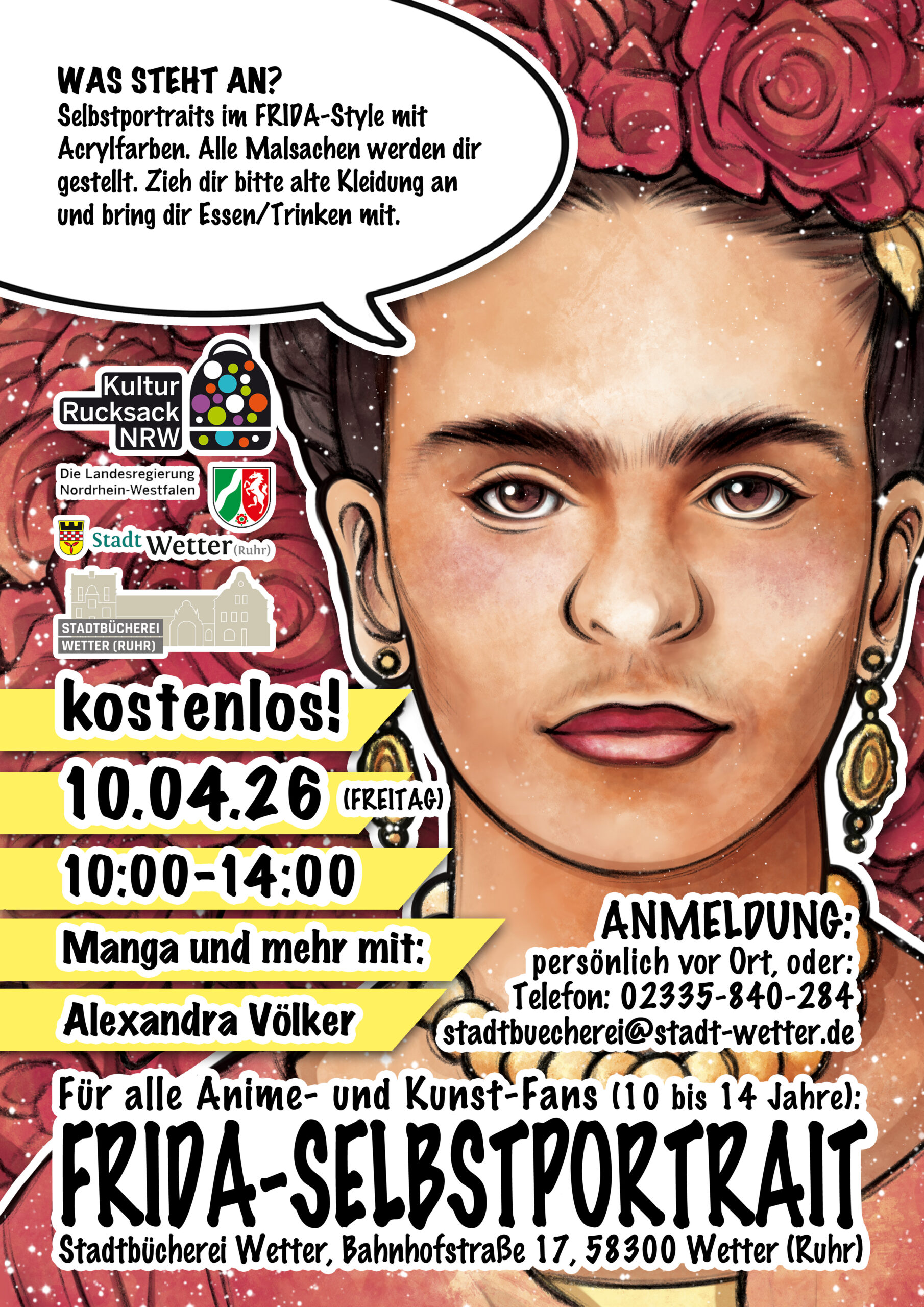 Acrylmalerei in der Stadtbücherei Wetter (Ruhr)