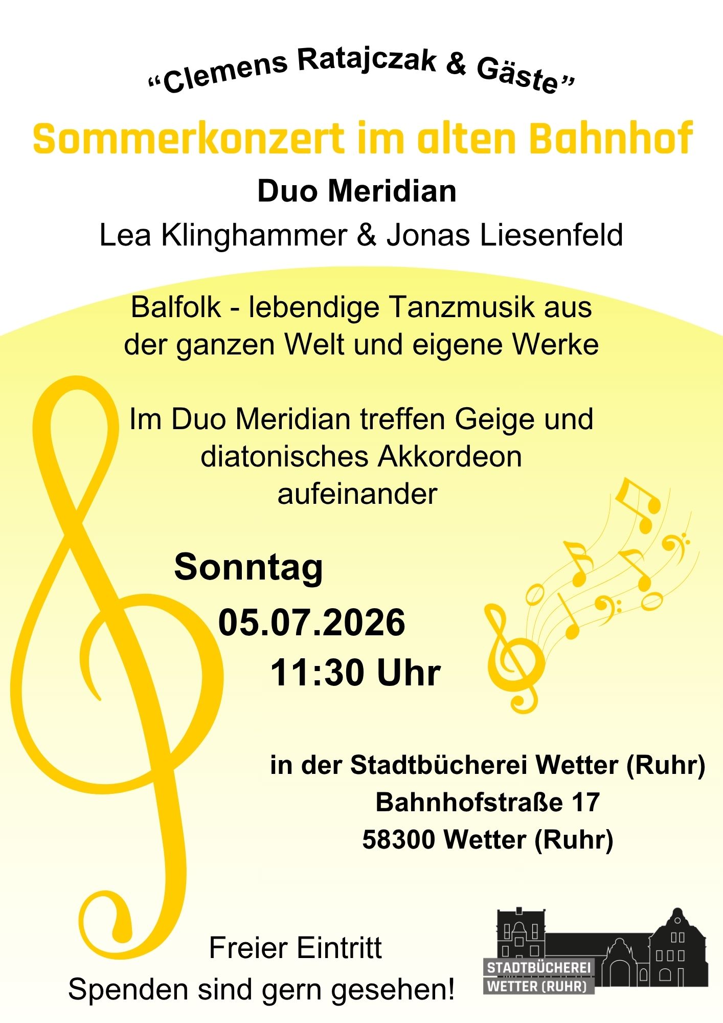 Sommerkonzert in der Stadtbücherei Wetter (Ruhr)