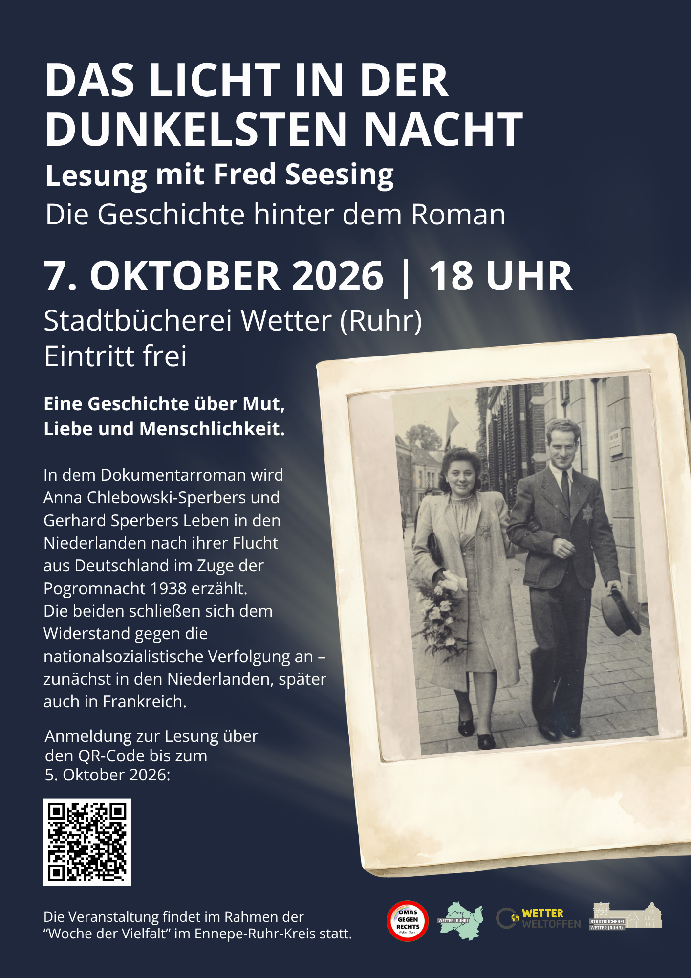 Plakat zur Veranstaltung amm 7. Oktober in der Stadtbücherei