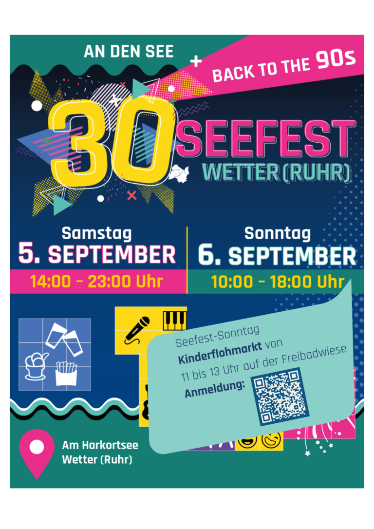 Plakat zum Flohmarkt mit Anmeldung über QR-Code