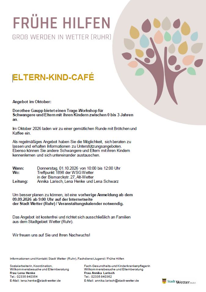 Plakat Eltern-Kind-Cafè im Oktober 2026